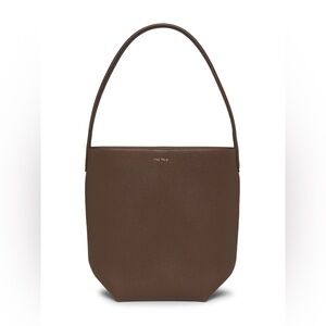 The Row Small N/S Park Leather Tote in Brown /Dark olive